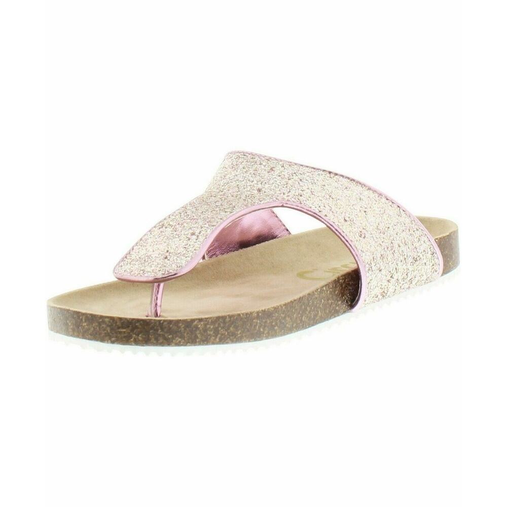 Circus by Sam Edelman Girl's Ethel Glitz Glitter Sparkle Thong Sandals Pink 13